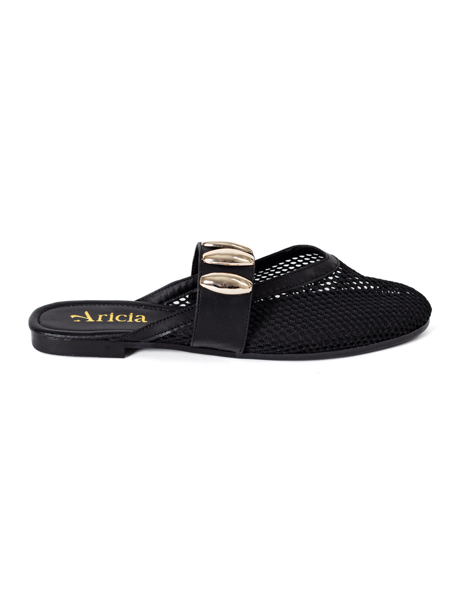 Alondra Black Mesh Balerina