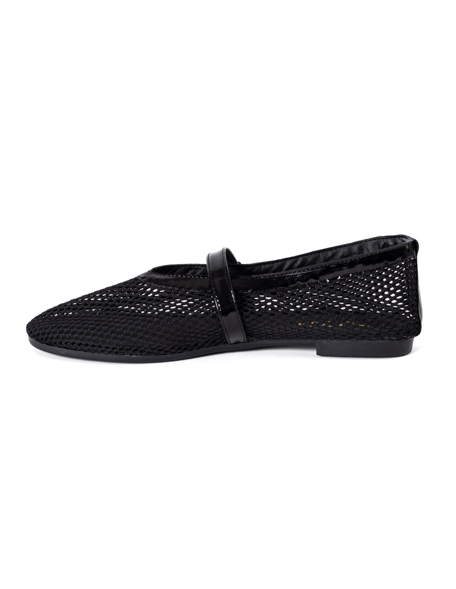 Micaela Black Mesh Balerina