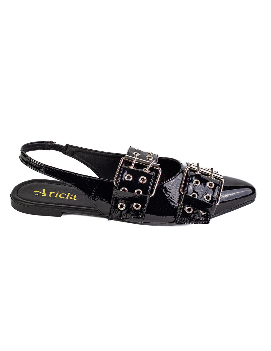 Bruna Black Flats