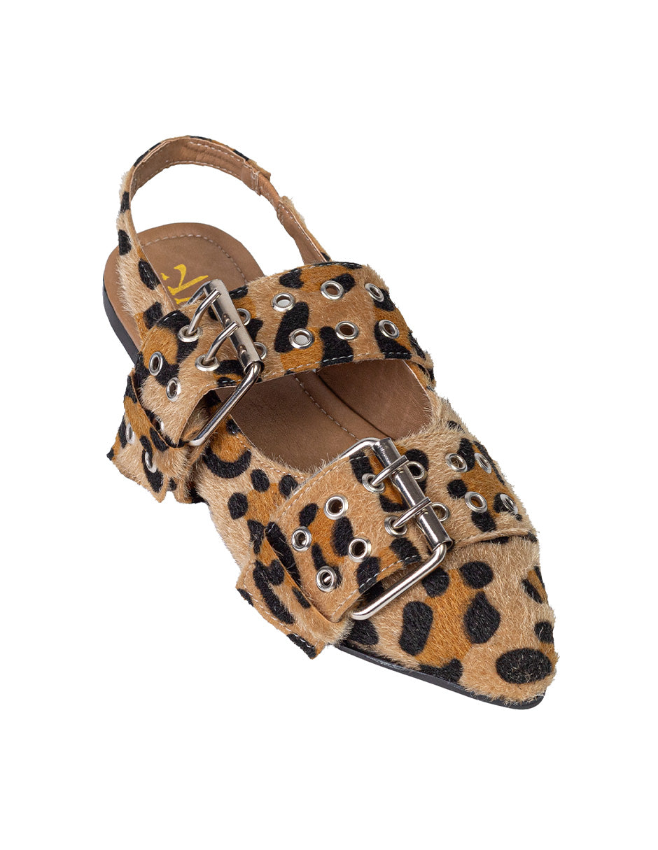 Bruna Leopard Flats