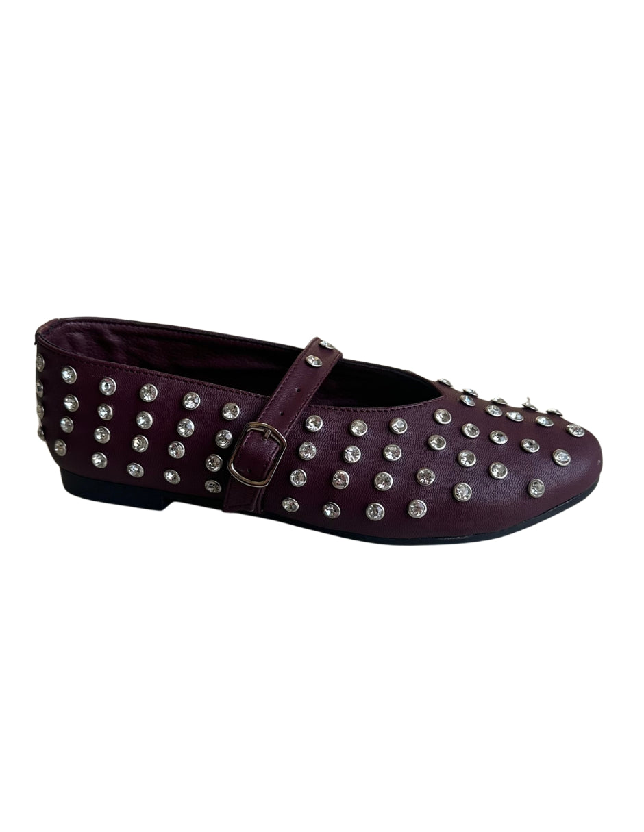 Ophelia burgundy balerinas